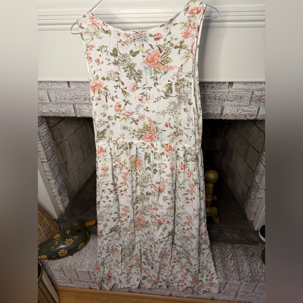Frye Floral Maxi Dress in Cream and Pink - Picture 3 of 3